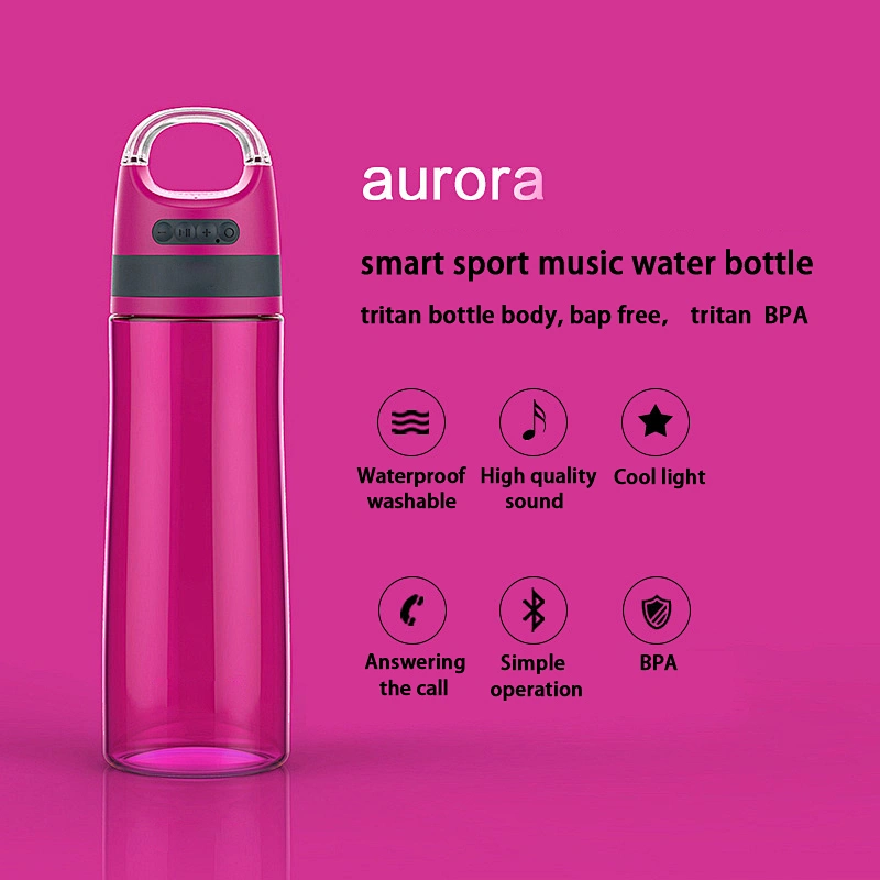 Rose Red Plastic Sport Outdoor Music Water Bottle