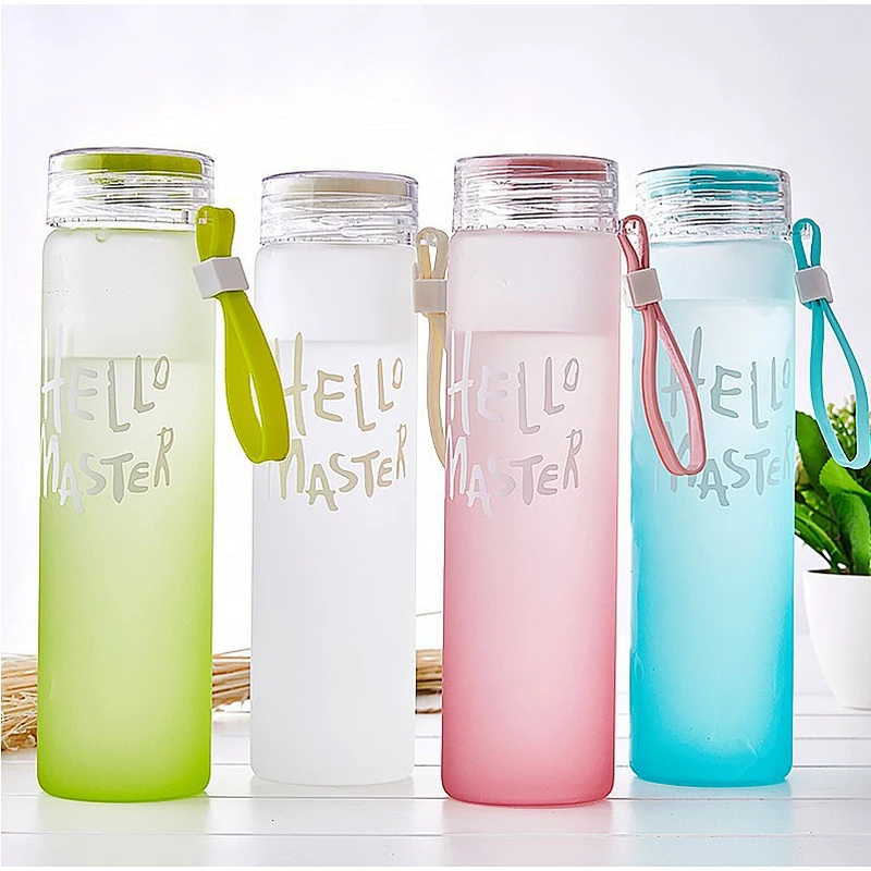 New bpa free custom colorful glass travel water bottle