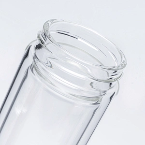 OEM 500ml Reusable Private Label Tea Infuser Glass Water Bottle with Bamboo Lid