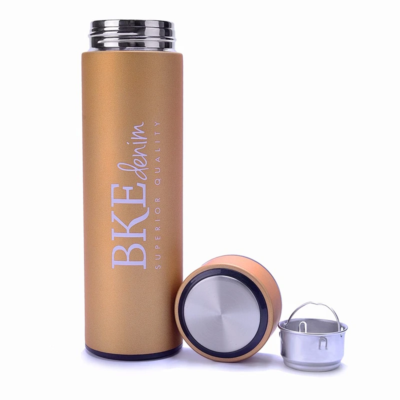500ml 18/8 stainless steel double walled vacuum sealed water bottle thermos cup with infuser