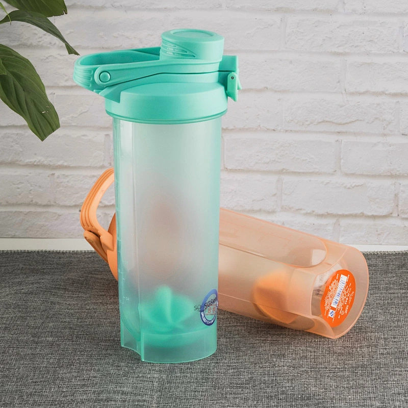 Gym Running Sports Protein Shaker Bottles Plastic Water Bottle With Mixer Ball