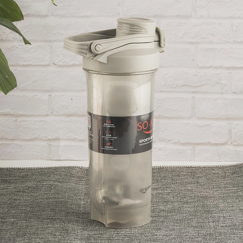 Gym Running Sports Protein Shaker Bottles Plastic Water Bottle With Mixer Ball