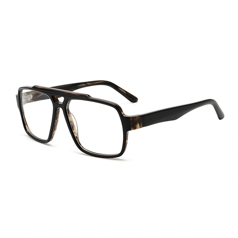 Monture optique en acétate Doube Bridge - Pour hommes