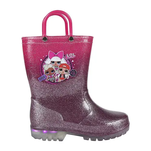 Toddler Boys Girls Wellies Waterproof Light Up Glitter Rain Boots