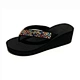black wedge flip flops