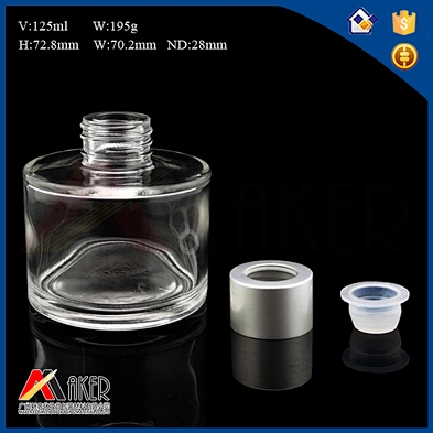 Wholesale empty 100ml round clear aroma reed diffuser glass bottle