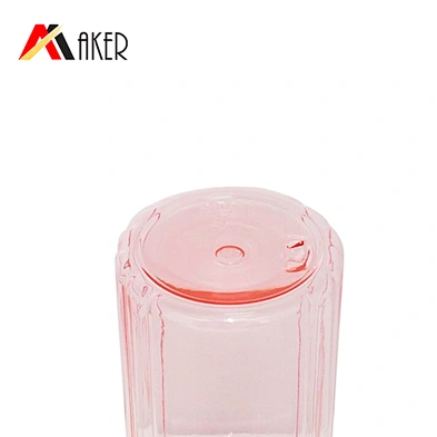 2019 Newest luxury design 350ml semi transparent pink plastic cosmetic pet bottle with pump