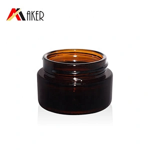 Factory price skin care 20ml amber cosmetic cream glass jar