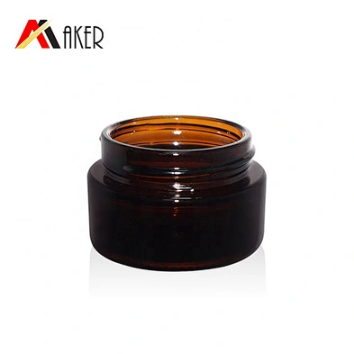 Factory price skin care 20ml amber cosmetic cream glass jar