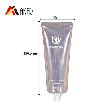Luxury round 100ml cosmetic hand cream silver aluminum laminate ABL tube packaging with screw cap