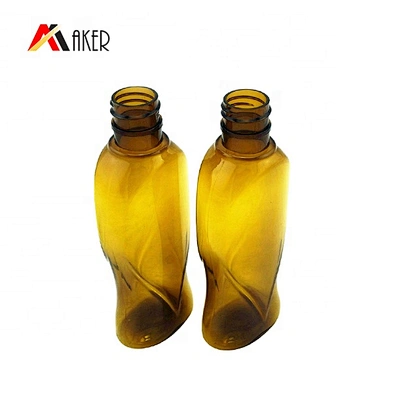 Empty semi transparent brown PET plastic 90ml travel mini shampoo bottle supplier