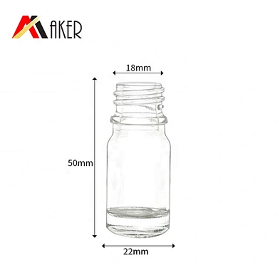 2019 New transparent 5ml face cosmetic essential oil glass serum dropper bottle with protective cap
