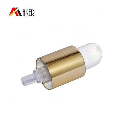 China supplier gold aluminum covered 18/410 plastic cosmetic lotion cream dispenser pump