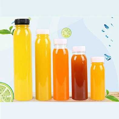 wholesale 8oz 12oz 16oz clear food grade pet square beverage plastic juice and water bottle with aluminum cap