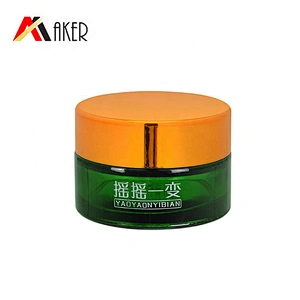 Fashion design 20ml semi-transparent green empty cosmetic cream glass jar with luxury gold color screw cap
