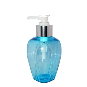 Latest design blue 200ml PET cosmetic pump spray plastic bottle