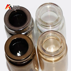 Luxury gold color round glass vials empty 10ml glass tube serum bottle