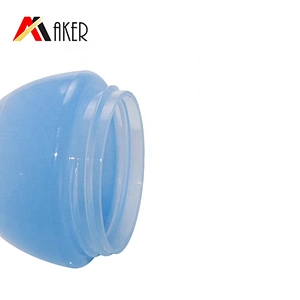 Small MOQ 10ml blue oval single wall plastic cosmetic lip balm pp plastic jar with screw cap