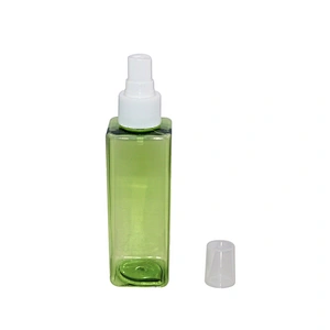 Best price green color empty square 150ml 300ml PET plastic bottle for lotion