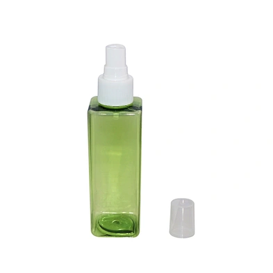 Best price green color empty square 150ml 300ml PET plastic bottle for lotion