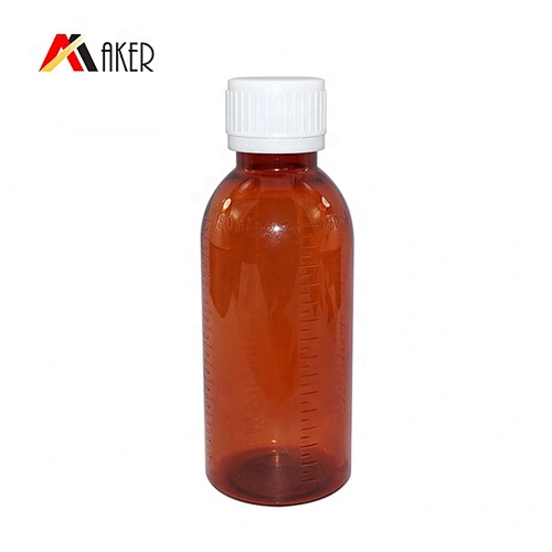Hot sell 100ml 200ml PET plastic medicine bottle with tamper proof screw cap