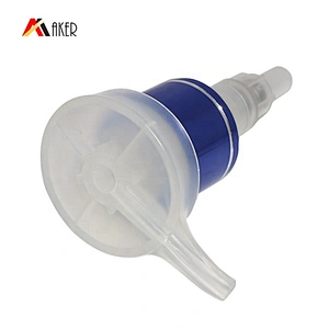 Wholesale blue aluminum covered 24/410 silver plastic up down lotion pump for shampoo bottle lotion bottle