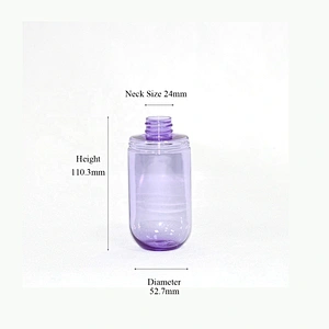 120ml 150ml Semi transparent Purple Frosted Empty PET Plastic Portable Travel Size Lotion Bottles with Pump