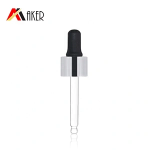 Wholesale price high quality 18mm silver aluminum covered dropper cap with tube