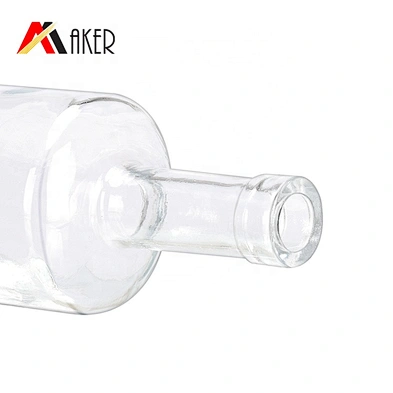 Hot sale classical round crystal 750ml empty glass vodka wine bottle with cork