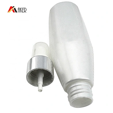Luxury 100ml PET white cosmetic facial toner plastic spray bottle with anodized aluminum sprayer