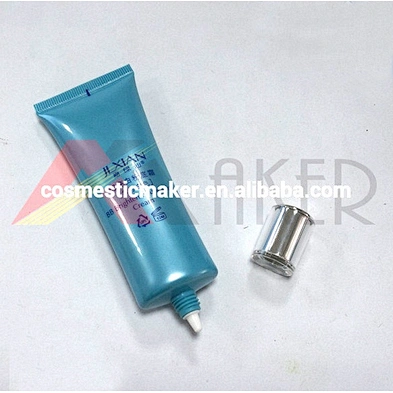 50ml Blue Oval Cosmetic BB Cream CC Cream Package Clear Plastic Tube with Lid with Cap