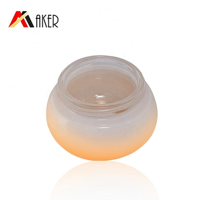 Luxury 50ml round empty cosmetic glass face cream jar with electroplated screw cap in stock