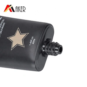 Factory supply 40ml black super oval LDPE plastic cosmetic foundation tube packaging with plastic double wall screw cap