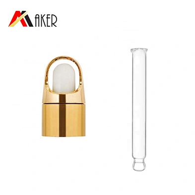Hot selling 18mm gold aluminum covered essential oil dropper cap glass dropper cap flower basket type