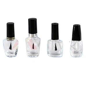 empty 5ml mini Square  Uv Gel Nail Polish Glass Bottle With Cap And Brush