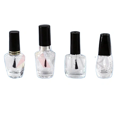 empty 5ml mini Square  Uv Gel Nail Polish Glass Bottle With Cap And Brush