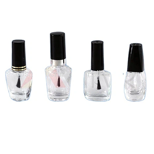 empty 5ml mini Square  Uv Gel Nail Polish Glass Bottle With Cap And Brush