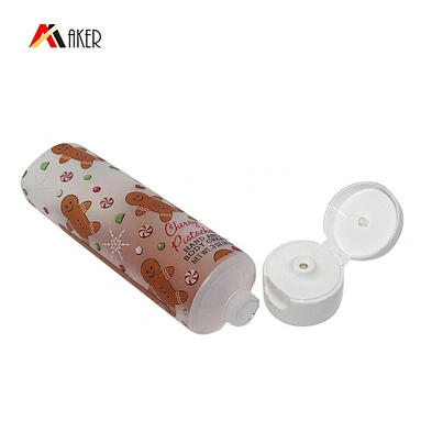 New design semi transparent 100ml LDPE plastic hand cream body cream cosmetic packaging tube with plastic flip top cap