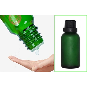 Newest design boston round shape empty 30ml green frosted glass dropper bottles with screw cap