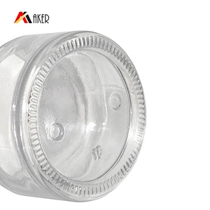 Mini size empty clear round 9ml 10ml 20ml cosmetic glass cream jar with black screw cap