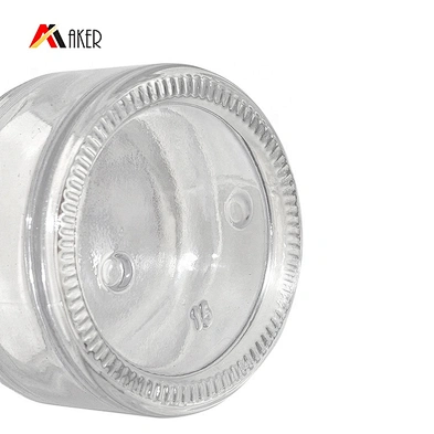 Mini size empty clear round 9ml 10ml 20ml cosmetic glass cream jar with black screw cap