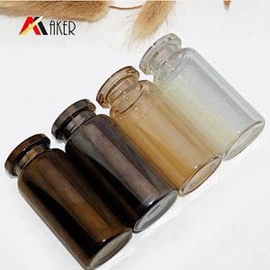 Luxury gold color round glass vials empty 10ml glass tube serum bottle
