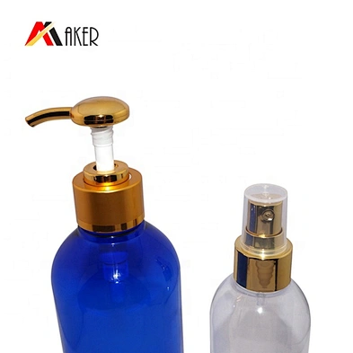 Luxury wholesale 28/410 gold aluminum covered plastic lotion dispenser pump caps