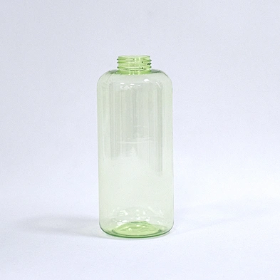 Wholesale 500ml transparent round PET cosmetic plastic shampoo bottle with lotion pump with short lead time