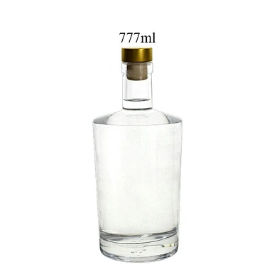 Wholesale Custom Logo Luxury Lable Transparent 750 ml Empty Wine Glass Bottles with Cork