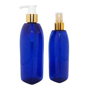 empty 100ml 150ml plastic pet custom color lotion pump skincare cosmetic bottle set with mist sprayer