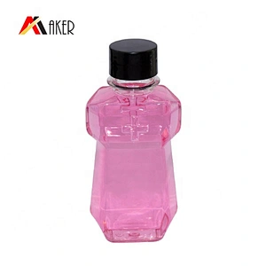 Guangzhou wholesale special shape 150ml clear PET plastic mouthwash bottle with screw cap