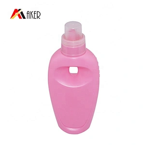 Factory supply 700ml Pink HDPE plastic liquid detergent bottle with screw cap