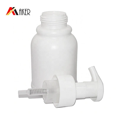 Hot sale 350ml white HDPE plastic cosmetic baby body wash shower gel bottle lotion pump bottle