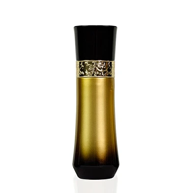 100ml black gradient gold bottle packaging personal skincare face cream cosmetic lotion pump cosmetic glass bottle